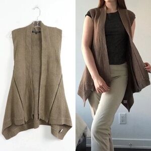 Jealous Tomato Flying knit top oversized vest zippers long S Small acrylic layer